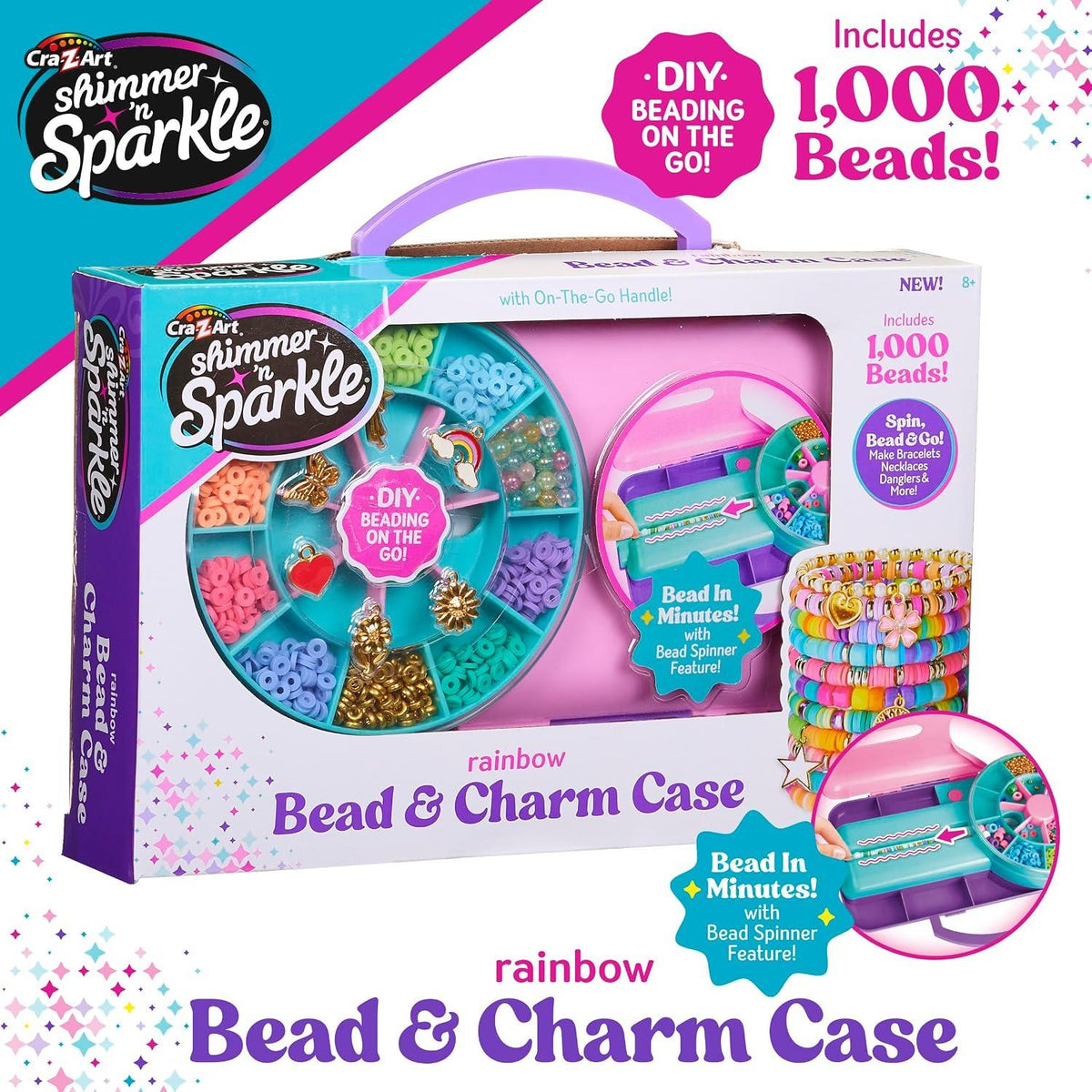 Shimmer 'n Sparkle Rainbow Bead & Charm Case