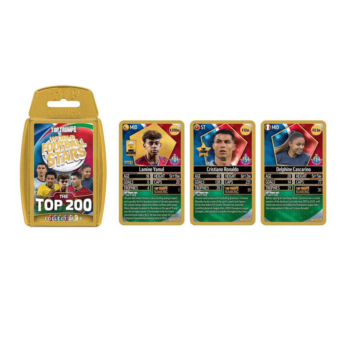 Top Trumps World Football Stars Top 200 Card Game – Chrome Gold Pack
