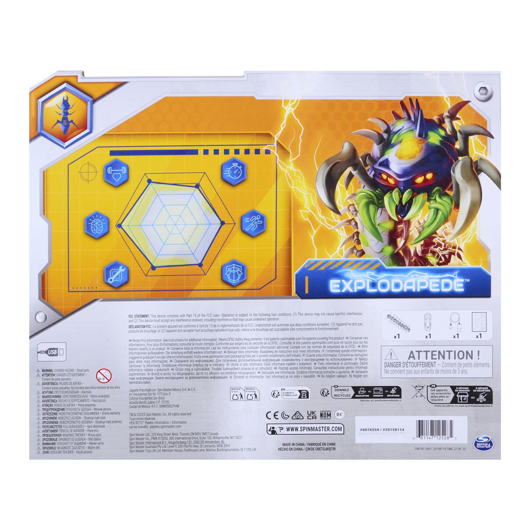 HEX BOTS Explodapede Remote Control Robot Centipede