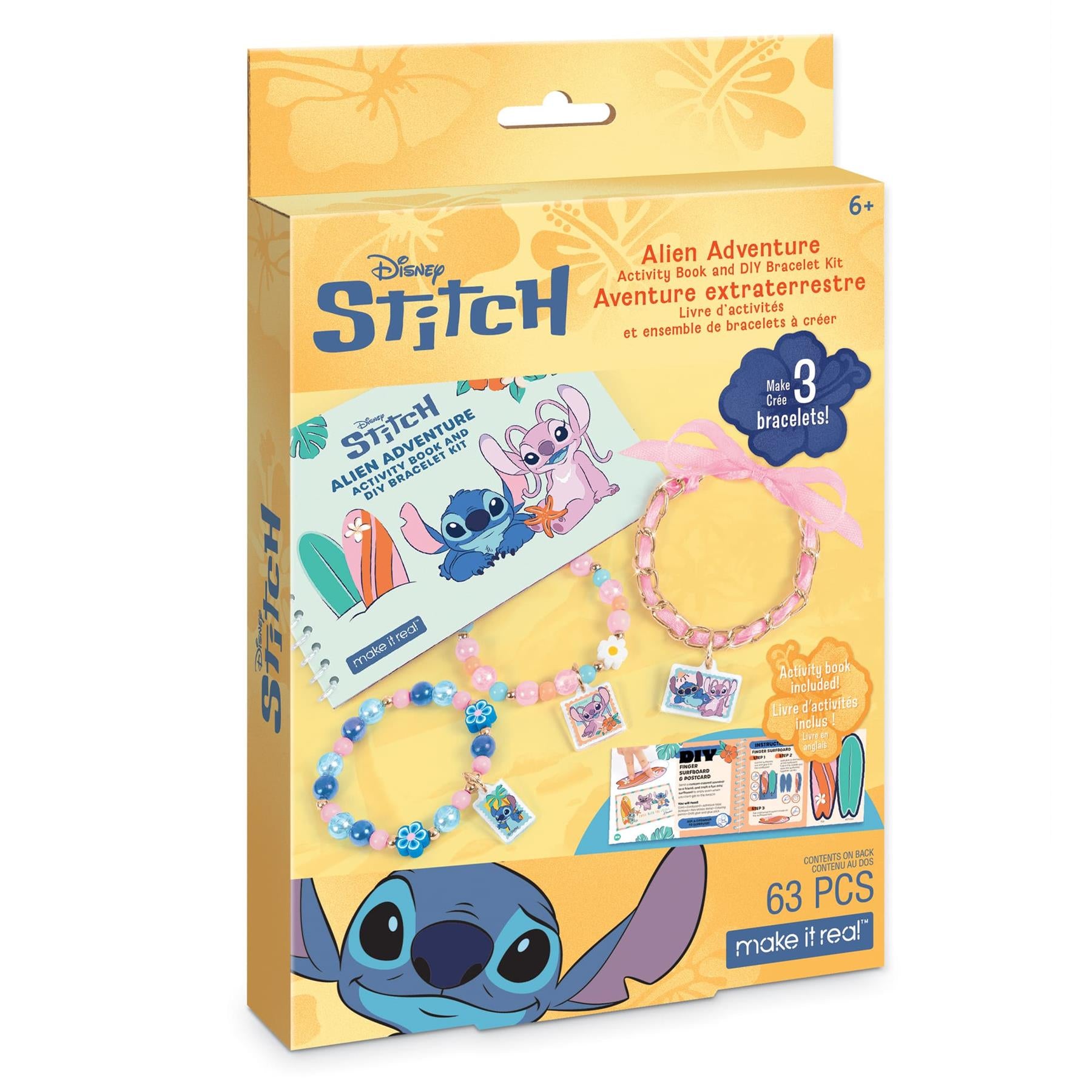 Make It Real Disney's Stitch Alien Adventure Activity Book & DIY Bracelet Kit