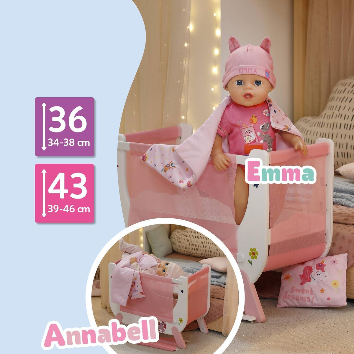 BABY born Unicorn Dolls bed