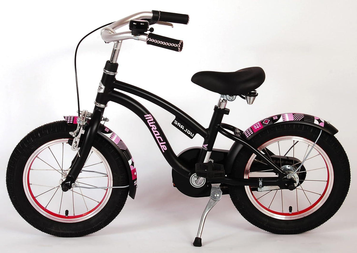 Volare Miracle Cruiser 14-Inch Girl's Bike - Matte Black