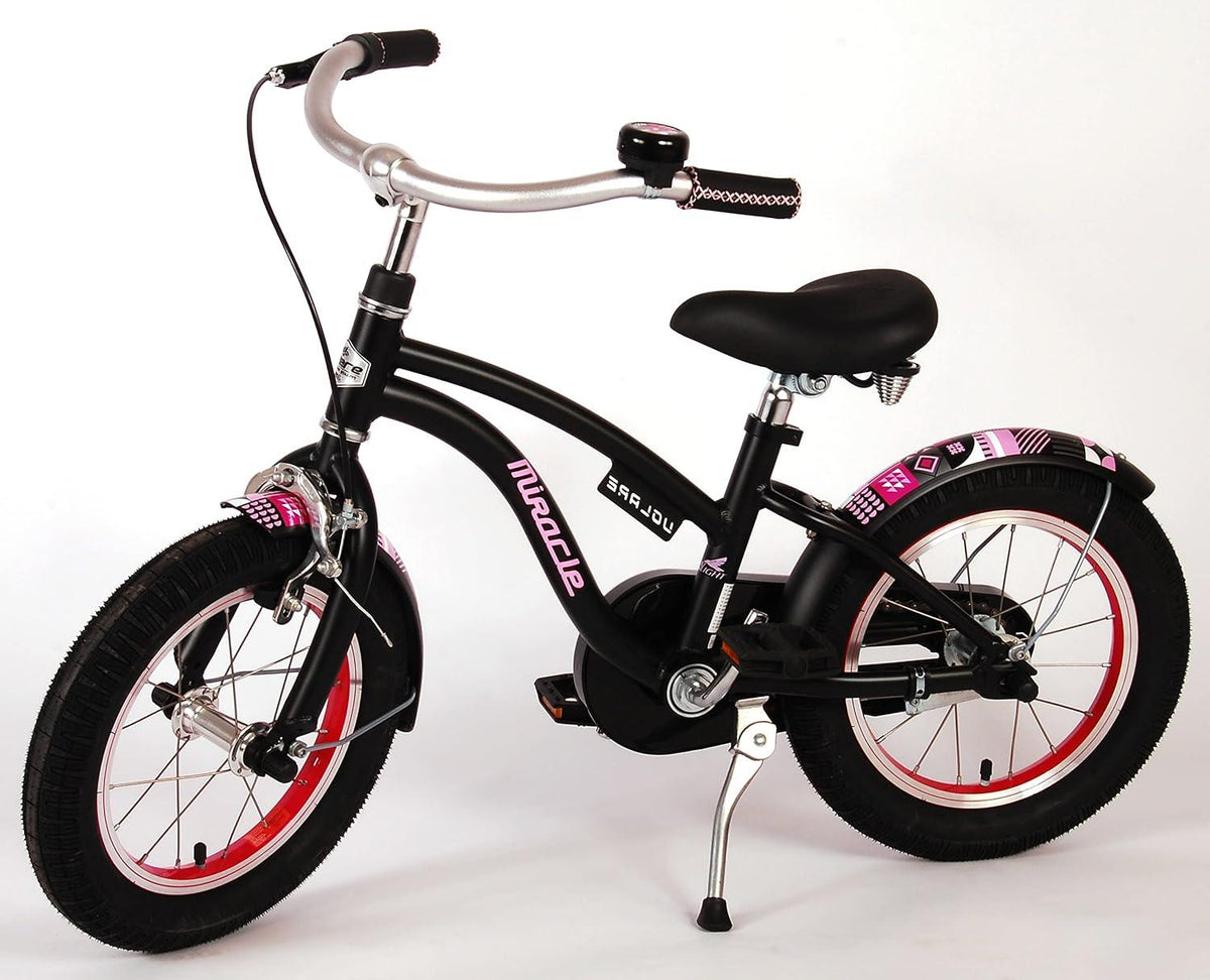 Volare Miracle Cruiser 14-Inch Girl's Bike - Matte Black