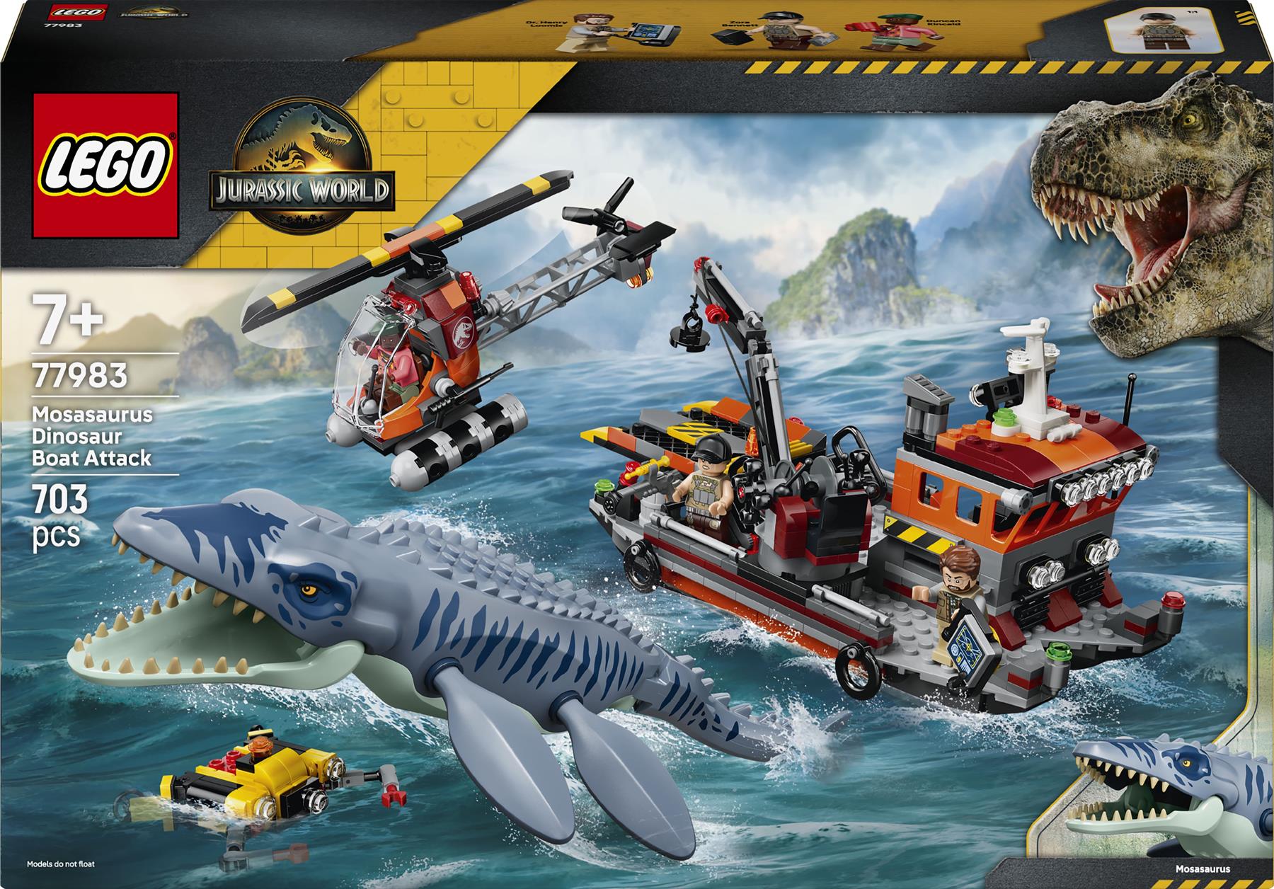 LEGO Jurassic World Mosasaurus Dinosaur Boat Attack 77983