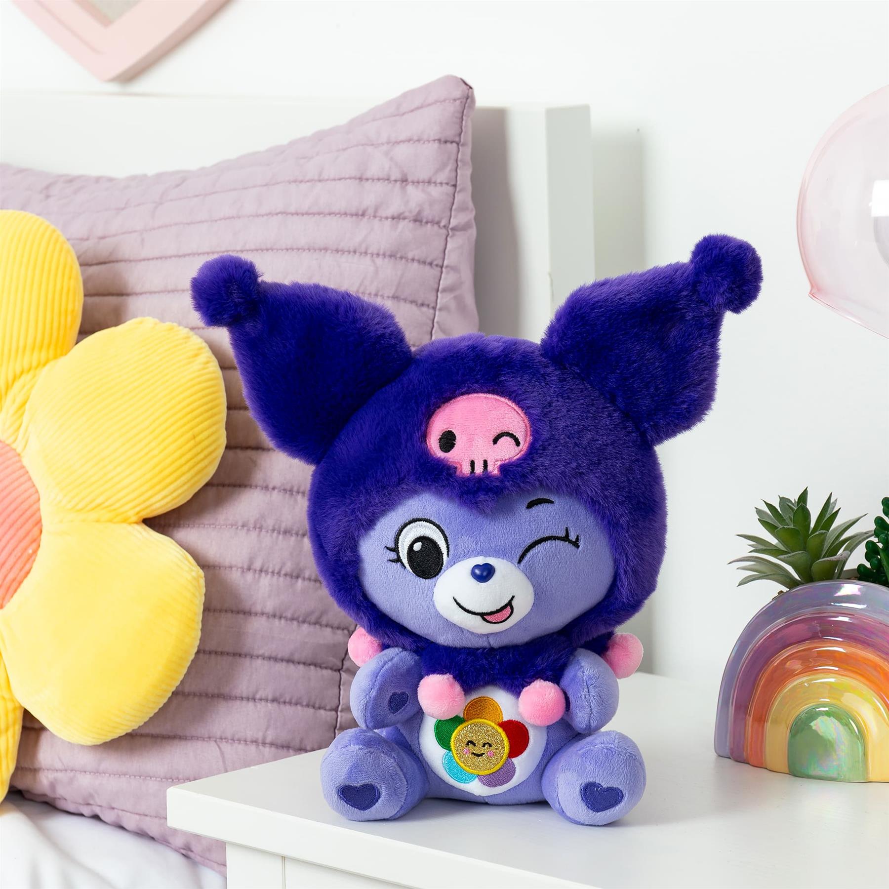 Care Bears x Hello Kitty Harmony Bear as Kuromi Plush 25cm