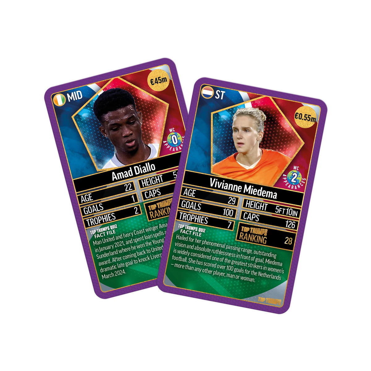Top Trumps World Football Stars Top 200 Card Game – Chrome Purple Pack