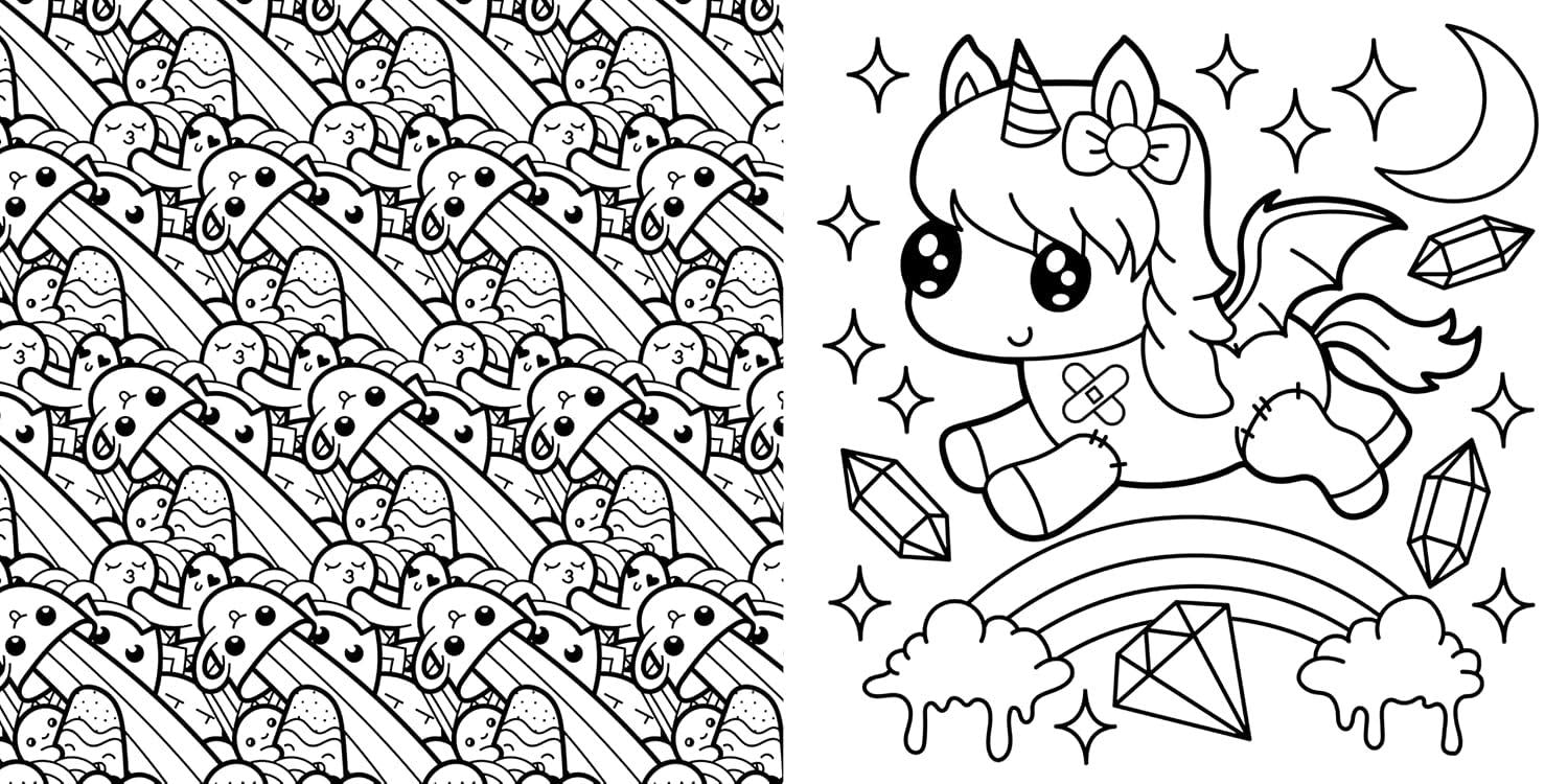 Cute & Creepy Colouring Book