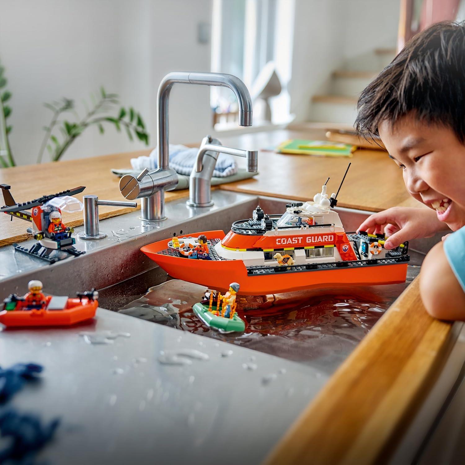 LEGO City Coast Guard Rescue Boat & Helicopter 60504