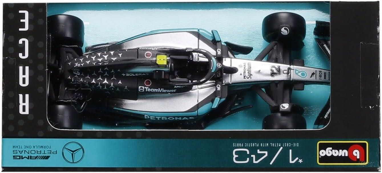 Bhurago Formula 1 1:43 Die-Cast Scale Race Car - AMG Petronas