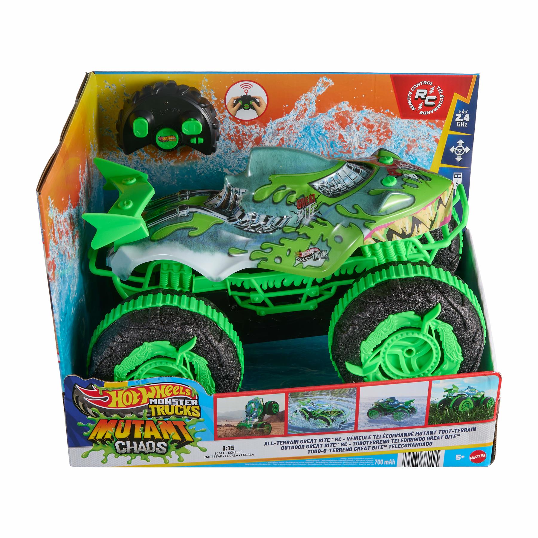 Hot Wheels Monster Trucks RC 1:15 All-Terrain Mutant Great Bite