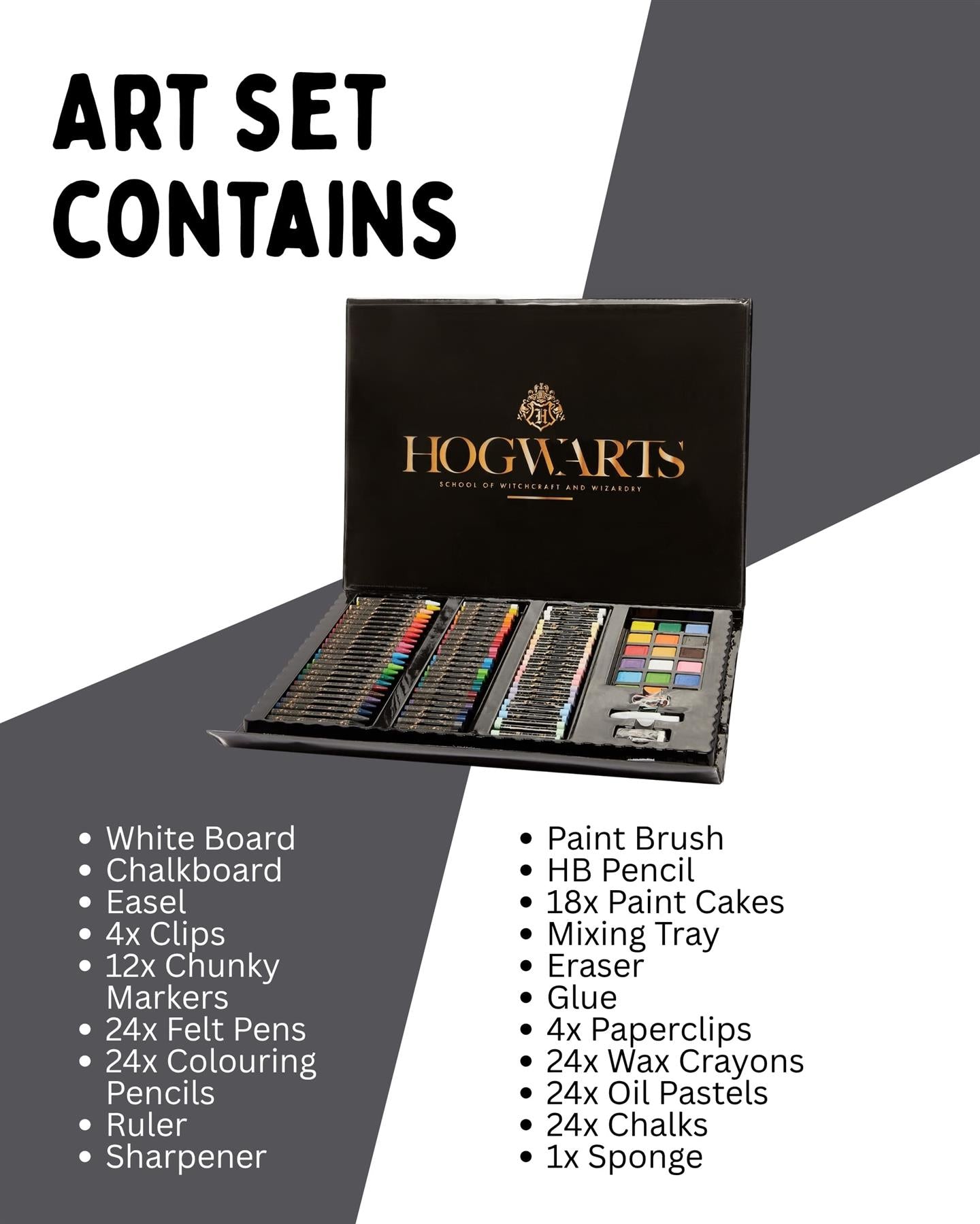 Harry Potter 169 piece Childrens Easel Set with Whiteboard, Chalkboard & Accessories