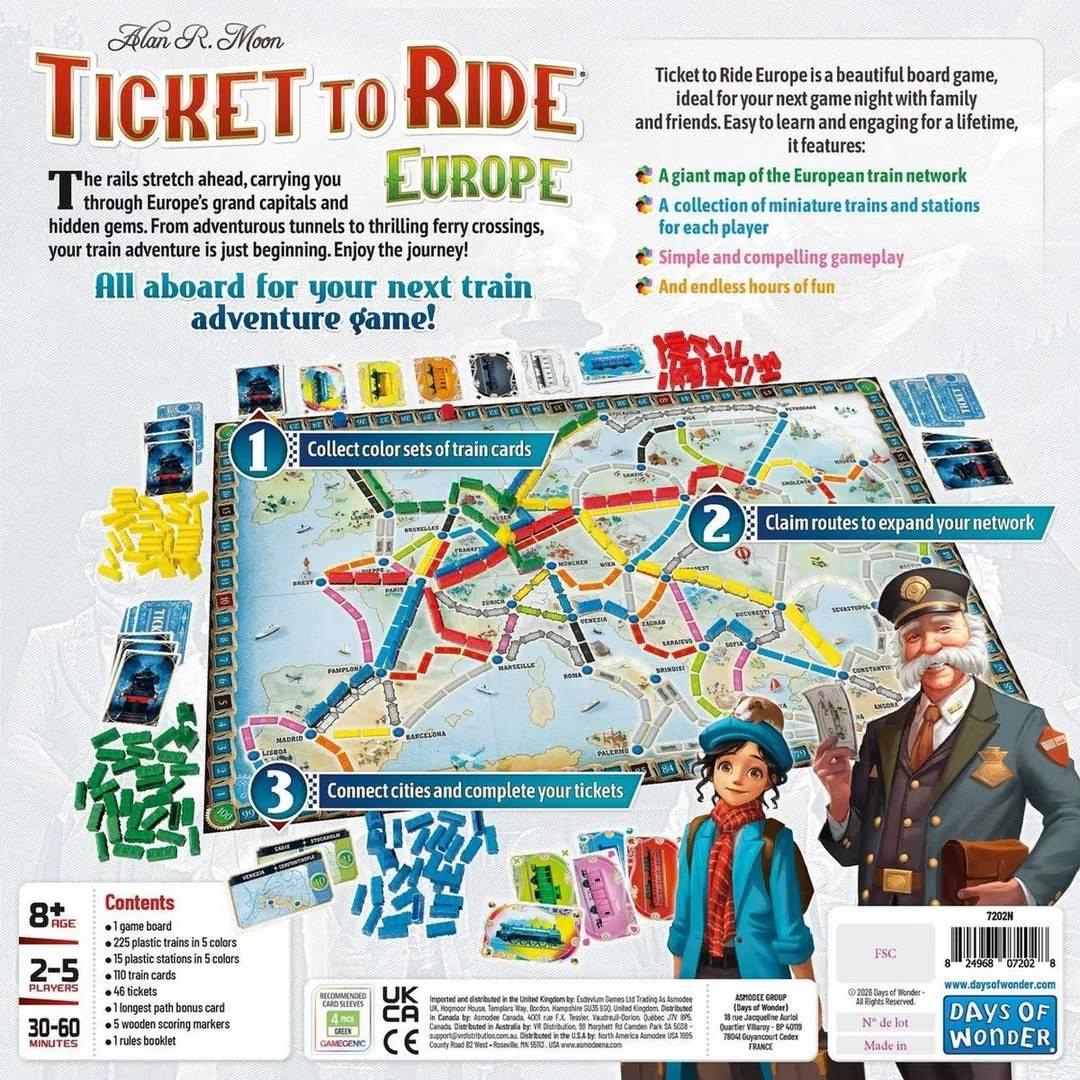 Days of Wonder Ticket to Ride Board Game: Europe