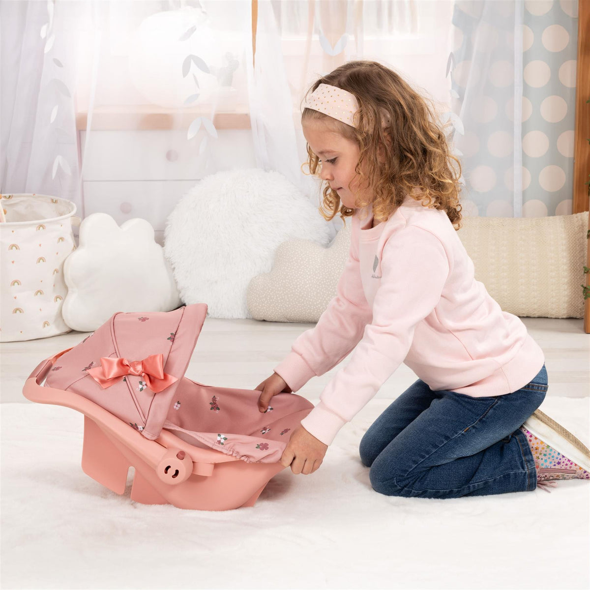 Bayer Deluxe Doll Car Seat with Cannopy - Pink