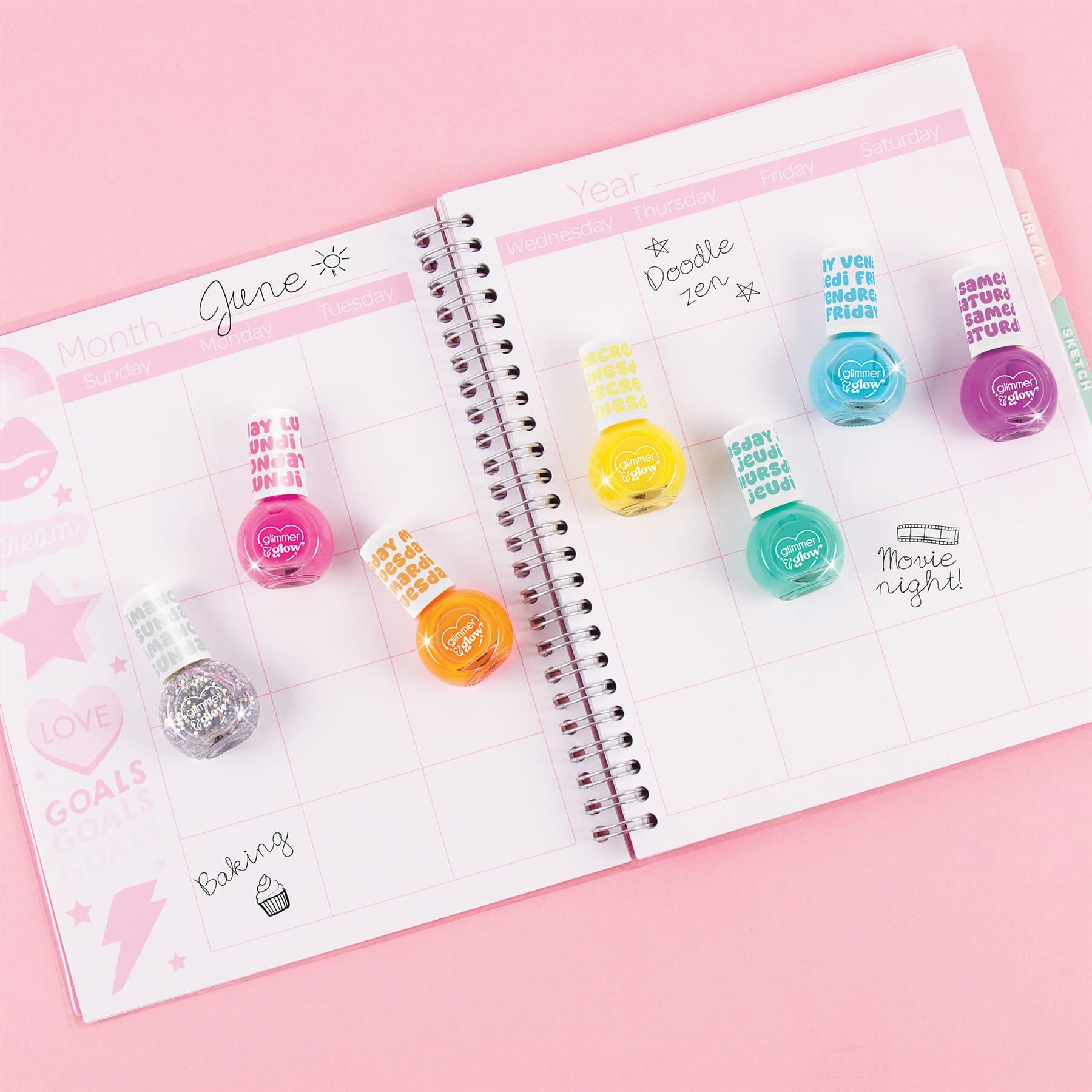 Make It Real Glimmer & Glow Rainbow Days of the Week Nail Polish