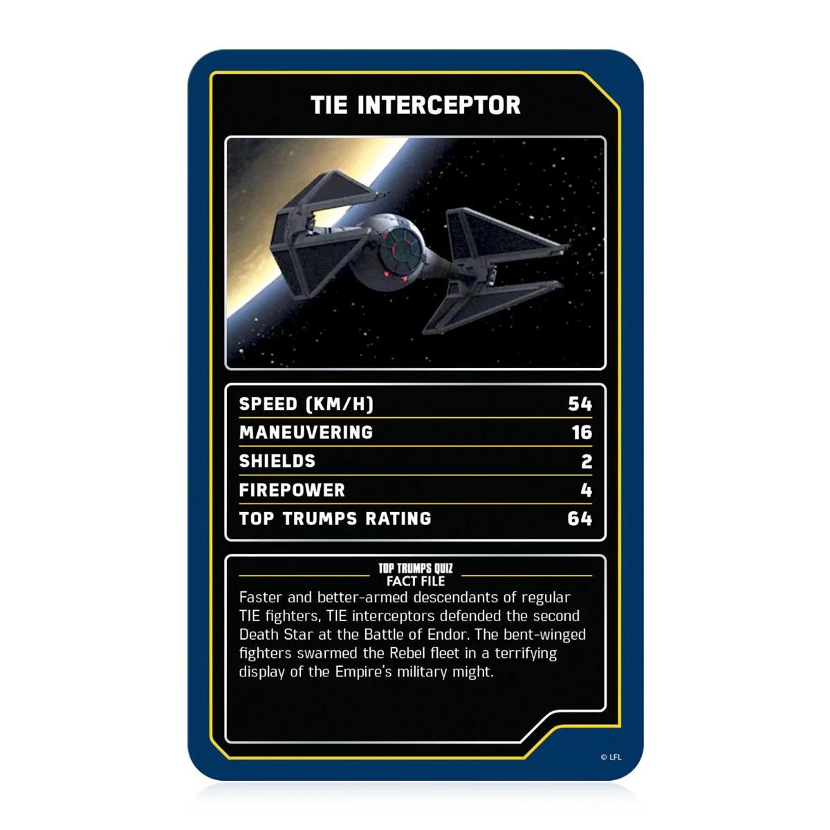 Top Trumps Star Wars Starships Card Game