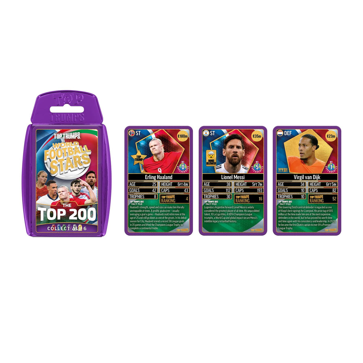 Top Trumps World Football Stars Top 200 Card Game – Chrome Purple Pack