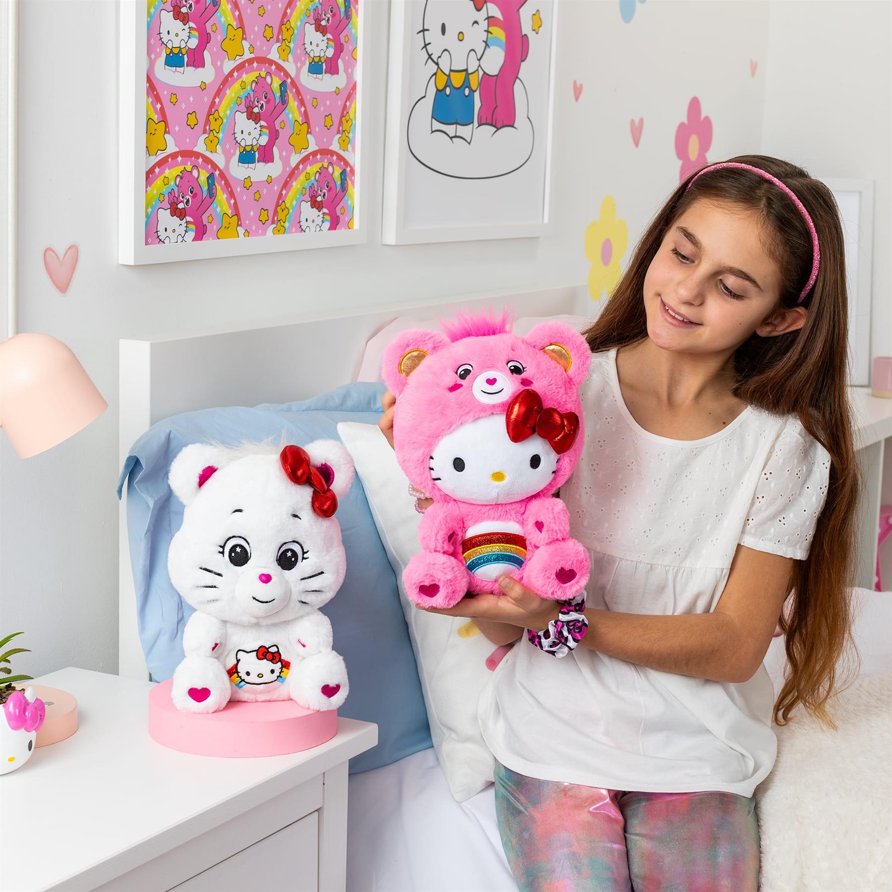 Care Bears x Hello Kitty Cheer Bear & Hello Kitty 2-Pack Plush Set 25cm