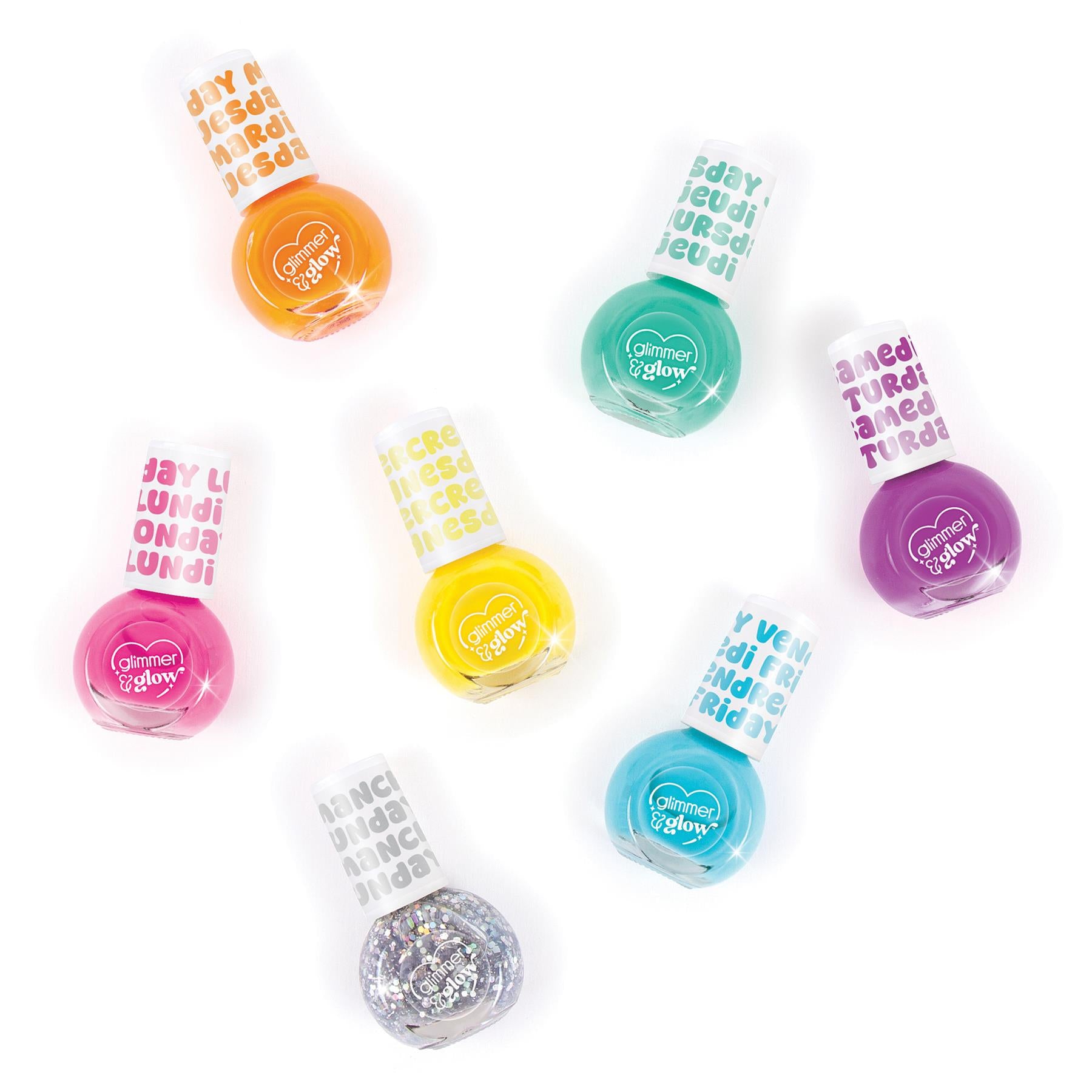 Make It Real Glimmer & Glow Rainbow Days of the Week Nail Polish