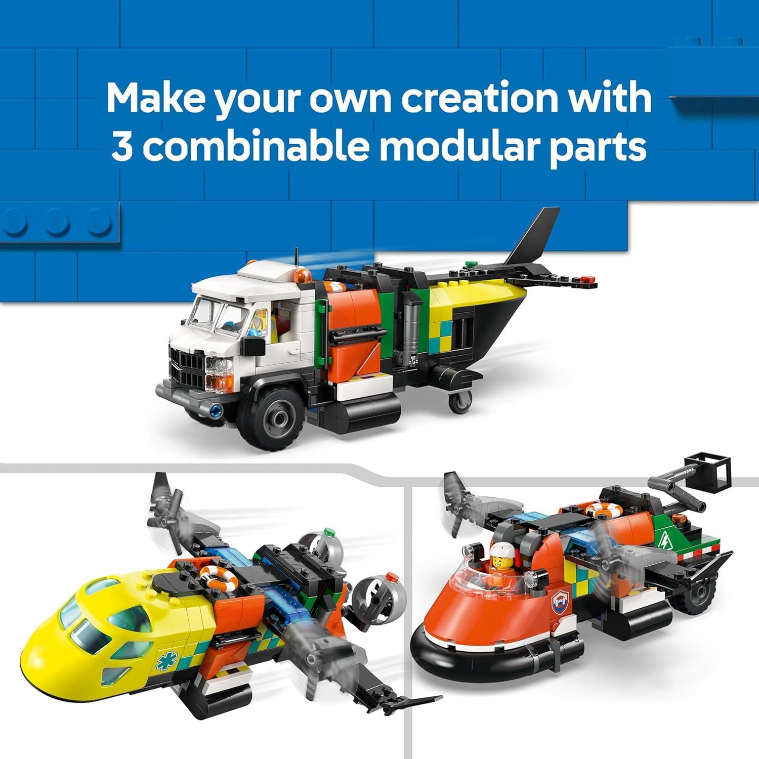 LEGO City Airplane Service Truck & Hovercraft Remix 60505