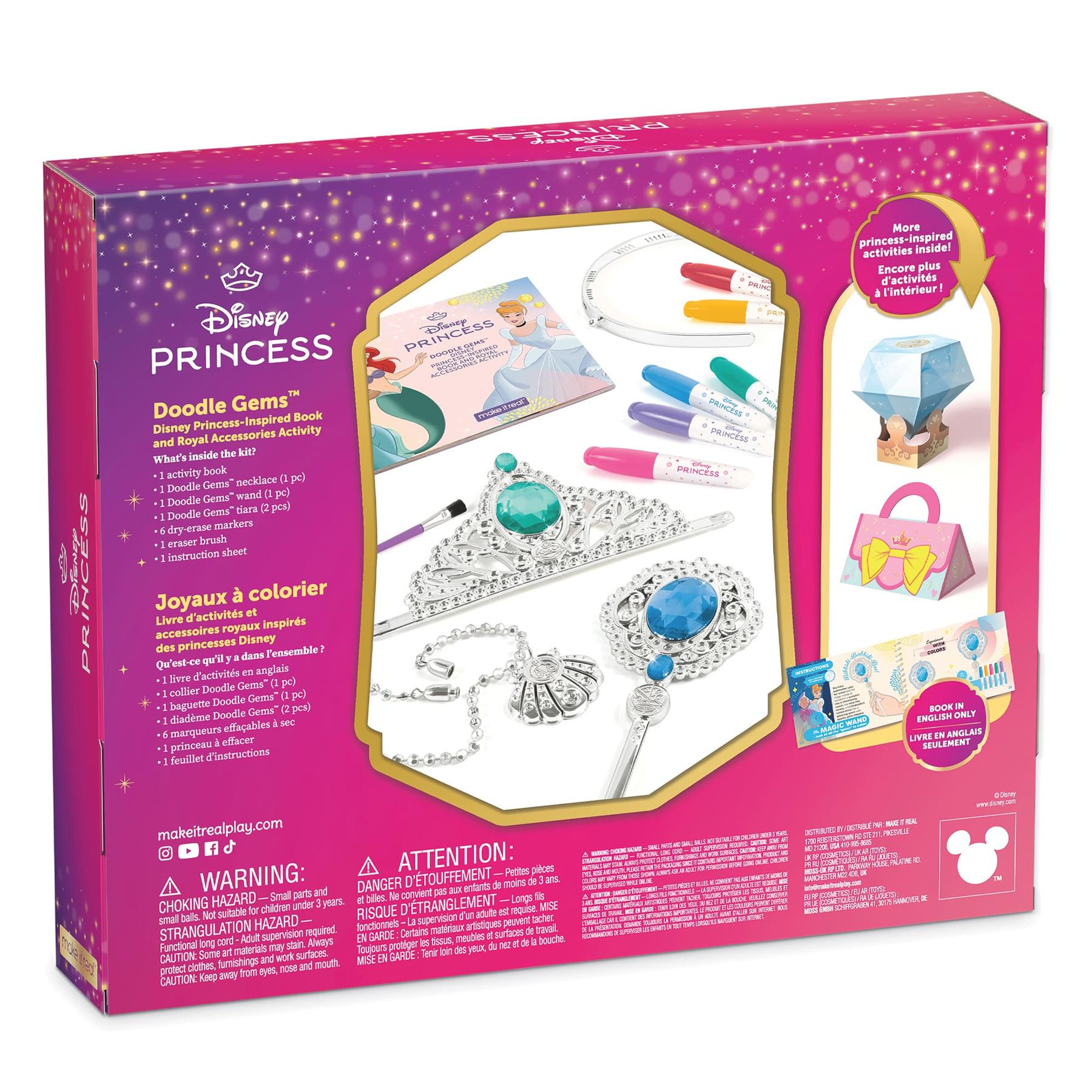 Make It Real Disney Princess Doodle Gems Activity Book & Royal Accessories