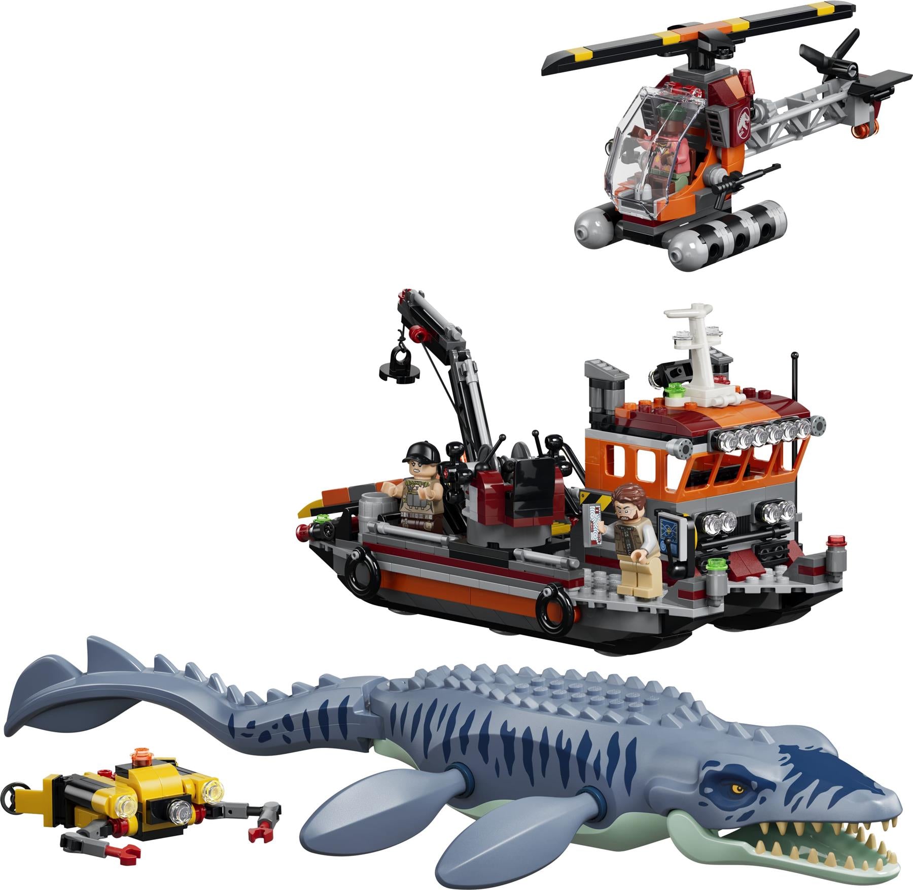 LEGO Jurassic World Mosasaurus Dinosaur Boat Attack 77983