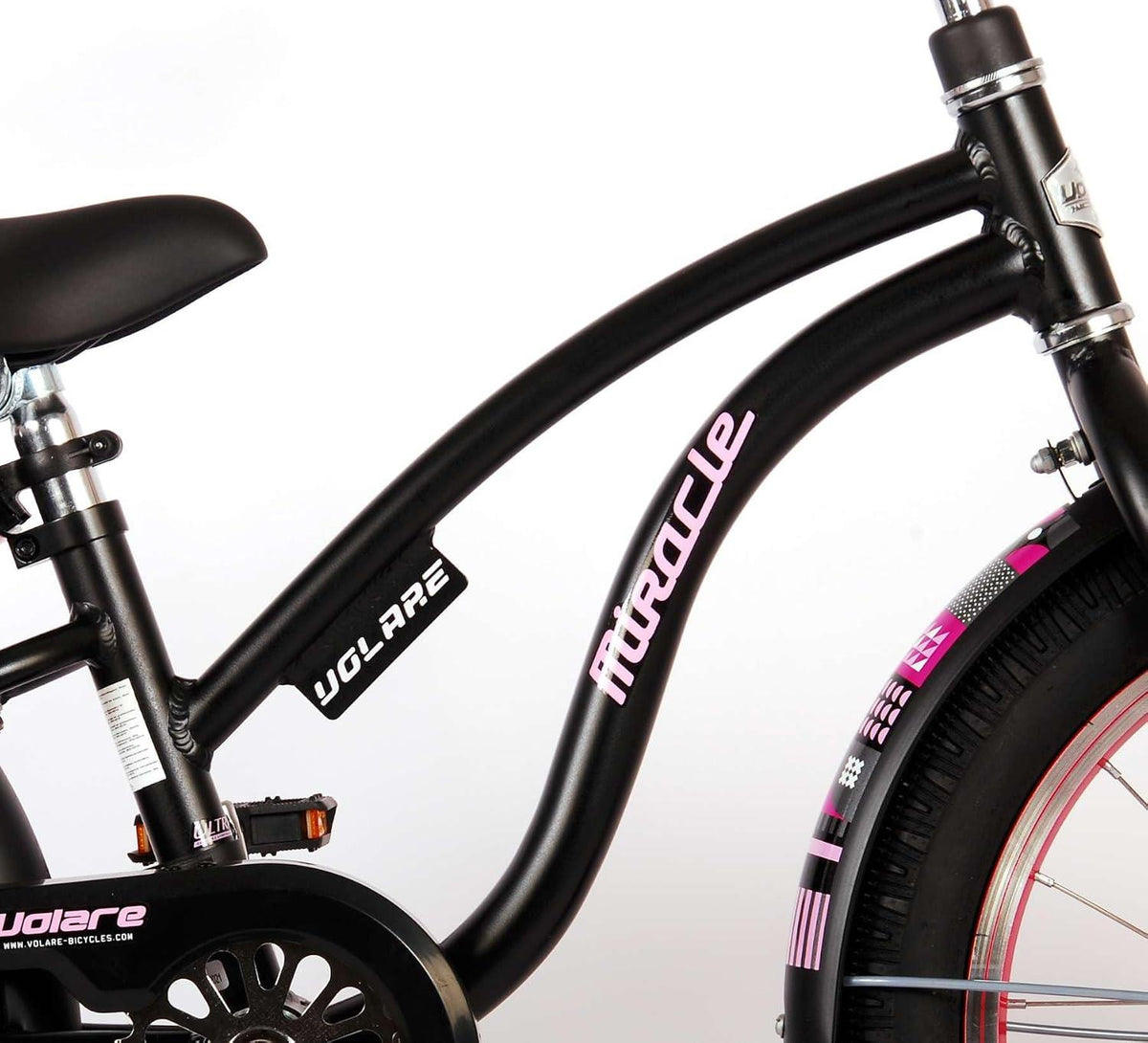 Volare Miracle Cruiser 18-Inch Girl's Bike - Matte Black