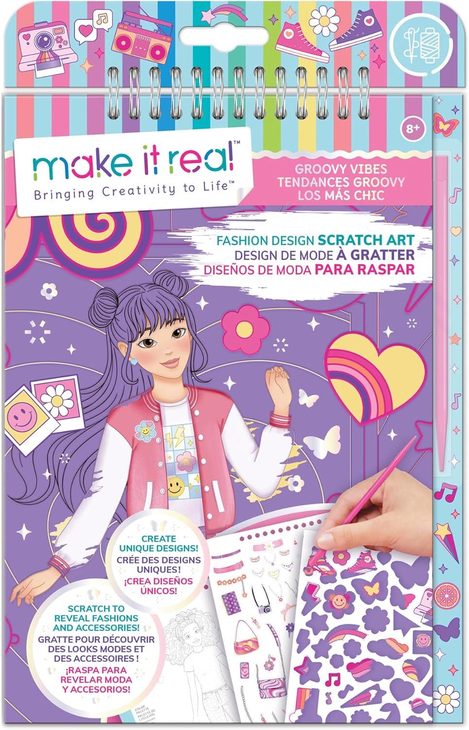 Make It Real Fashion Design Scratch Art: Groovy Vibes
