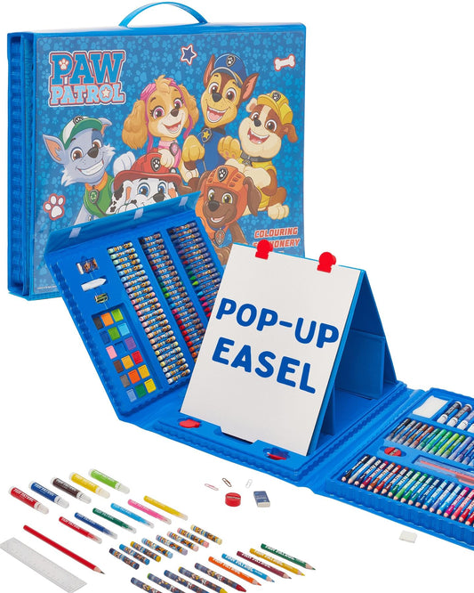 Paw Patrol 169 Piece Childrens Easel Set with Whiteboard, Chalkboard & Accessories