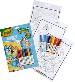 Crayola Colour by Numbers Colouring Book & Markers - Bluey