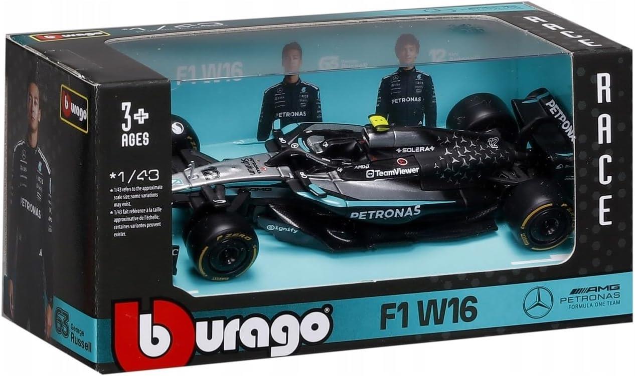 Bhurago Formula 1 1:43 Die-Cast Scale Race Car - AMG Petronas