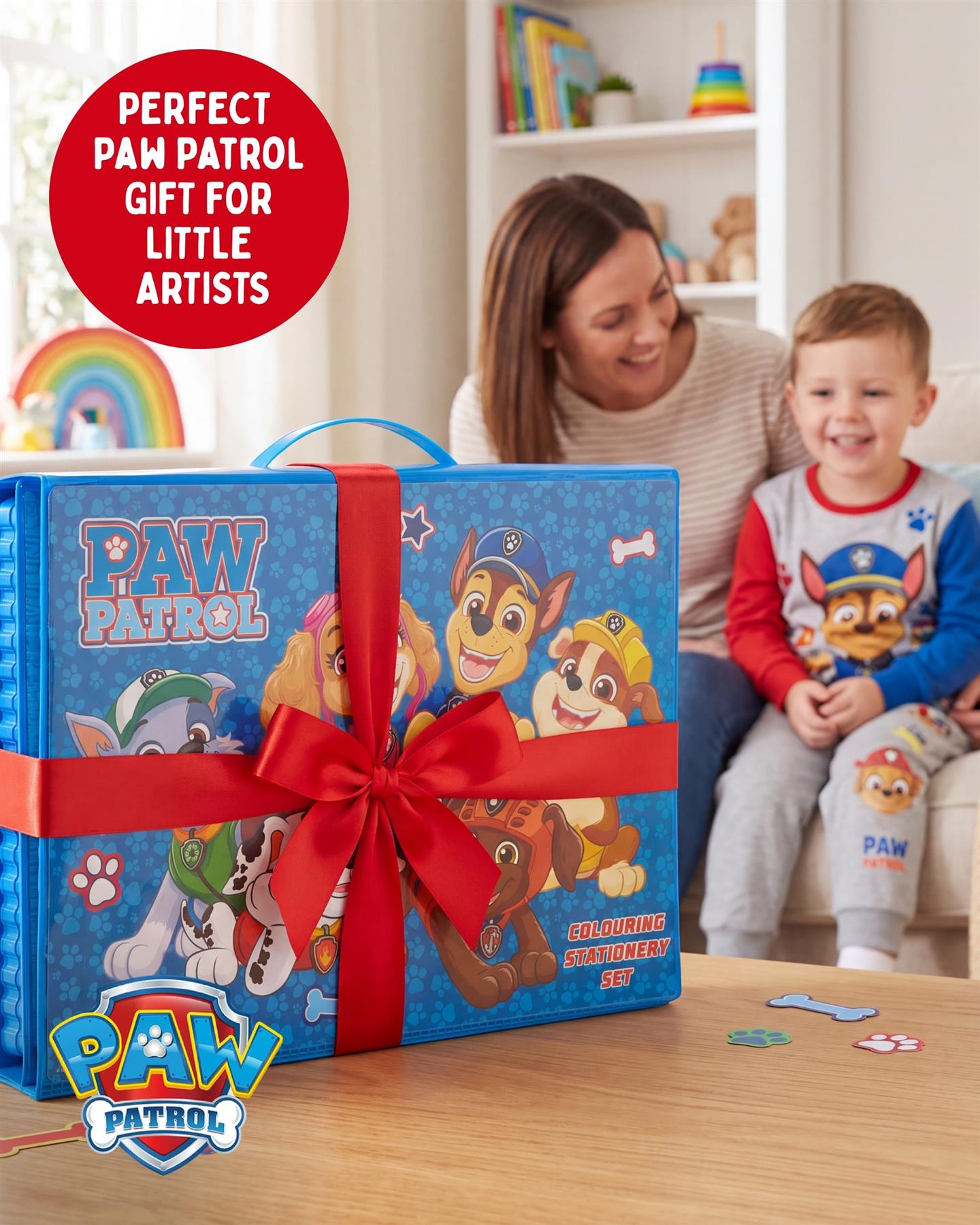 Paw Patrol 169 Piece Childrens Easel Set with Whiteboard, Chalkboard & Accessories