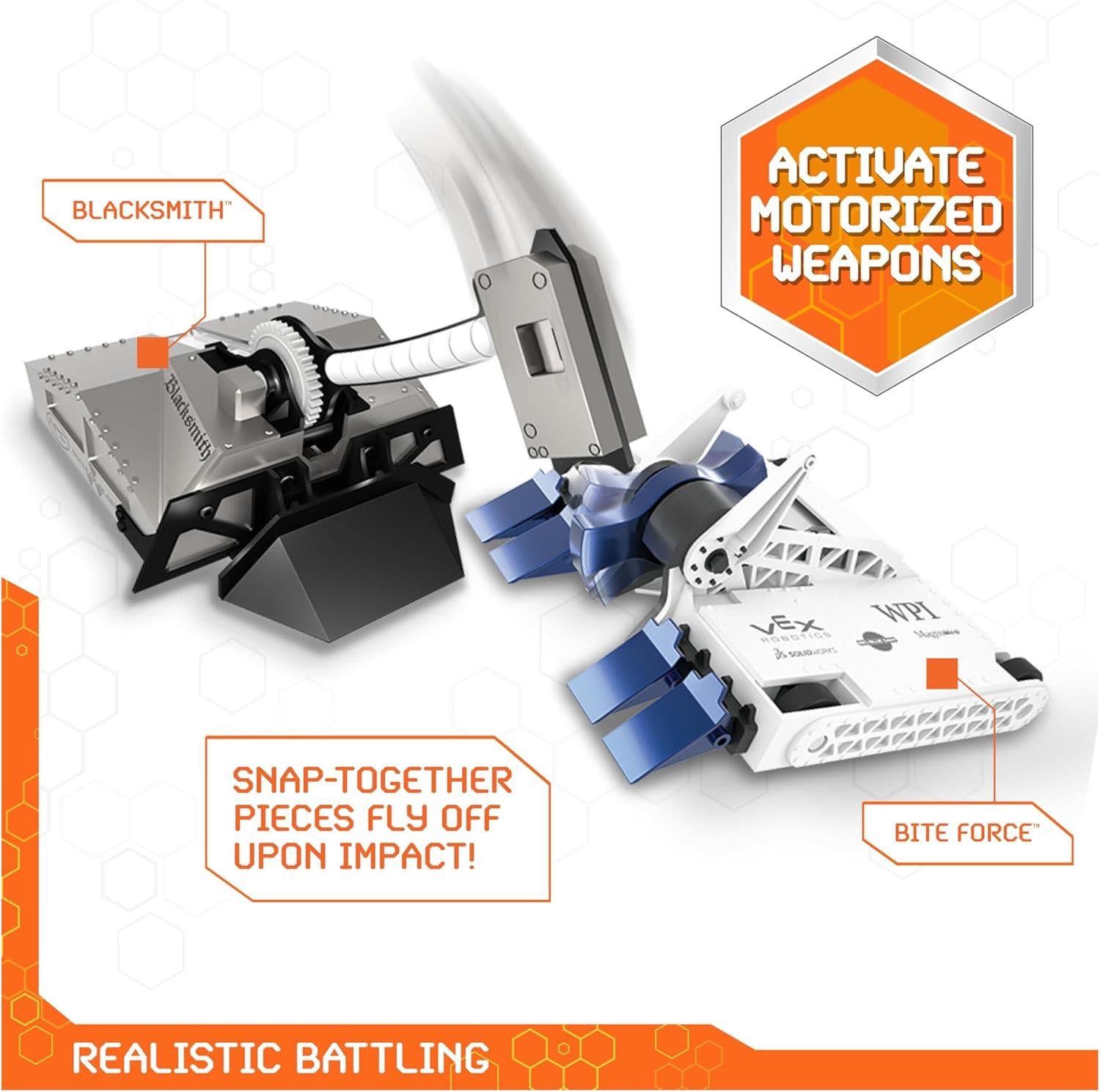 Hexbots BattleBots Arena Bite Force & Blacksmith RC Robot Set