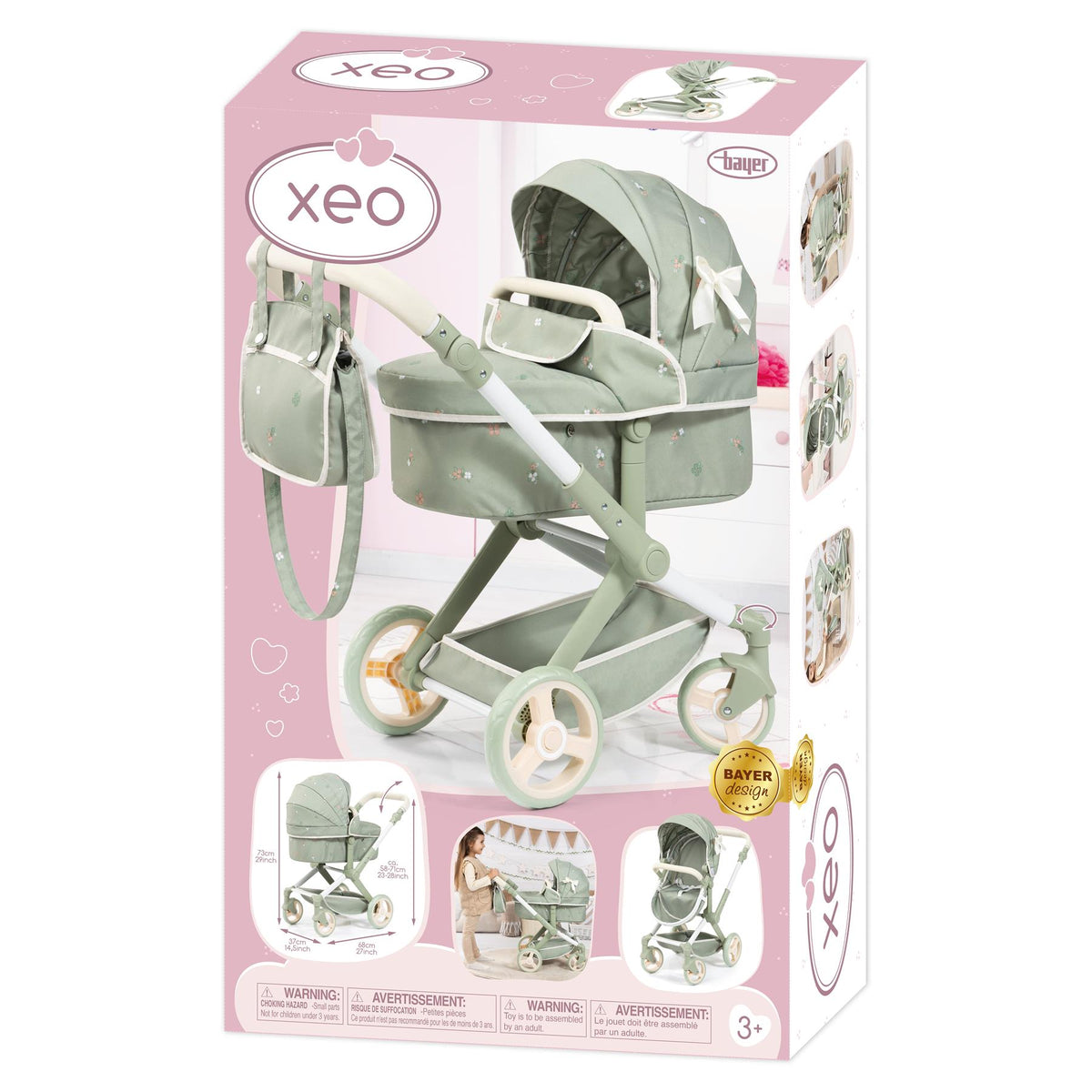 Bayer Xeo Doll Pram - Green