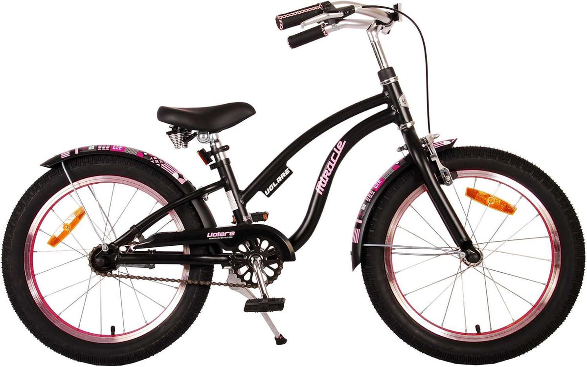 Volare Miracle Cruiser 18-Inch Girl's Bike - Matte Black