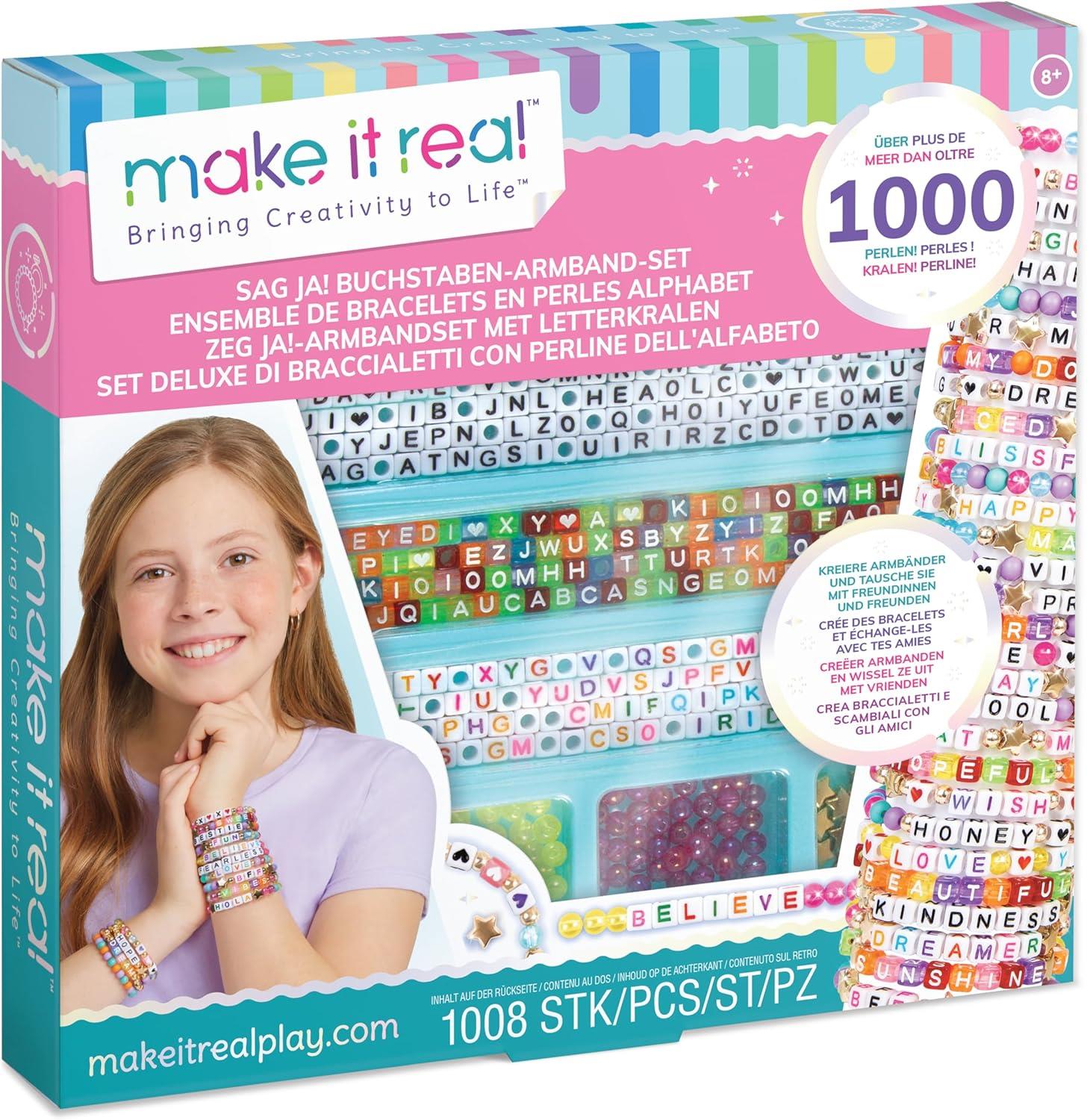 Make It Real Say Yes! Alphabet Bead Bracelet Set