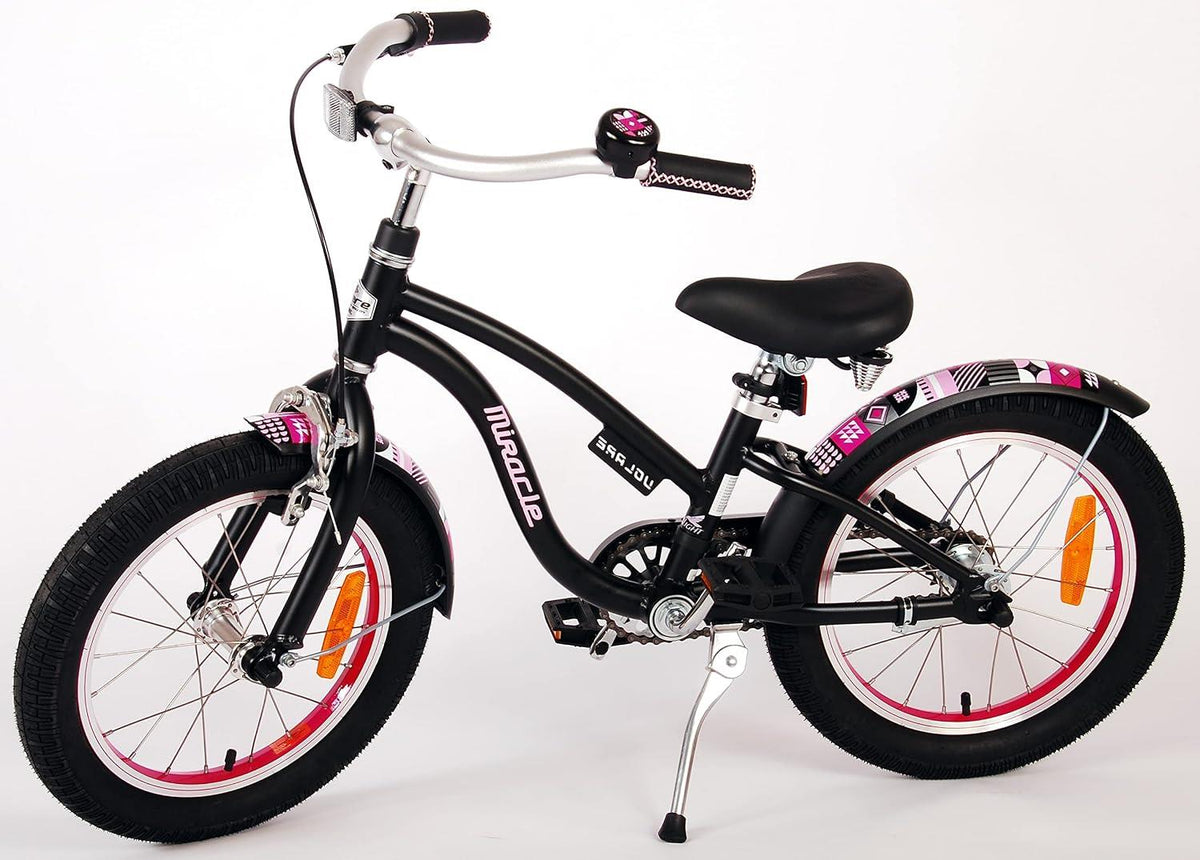 Volare Miracle Cruiser 16-Inch Girl's Bike - Matte Black
