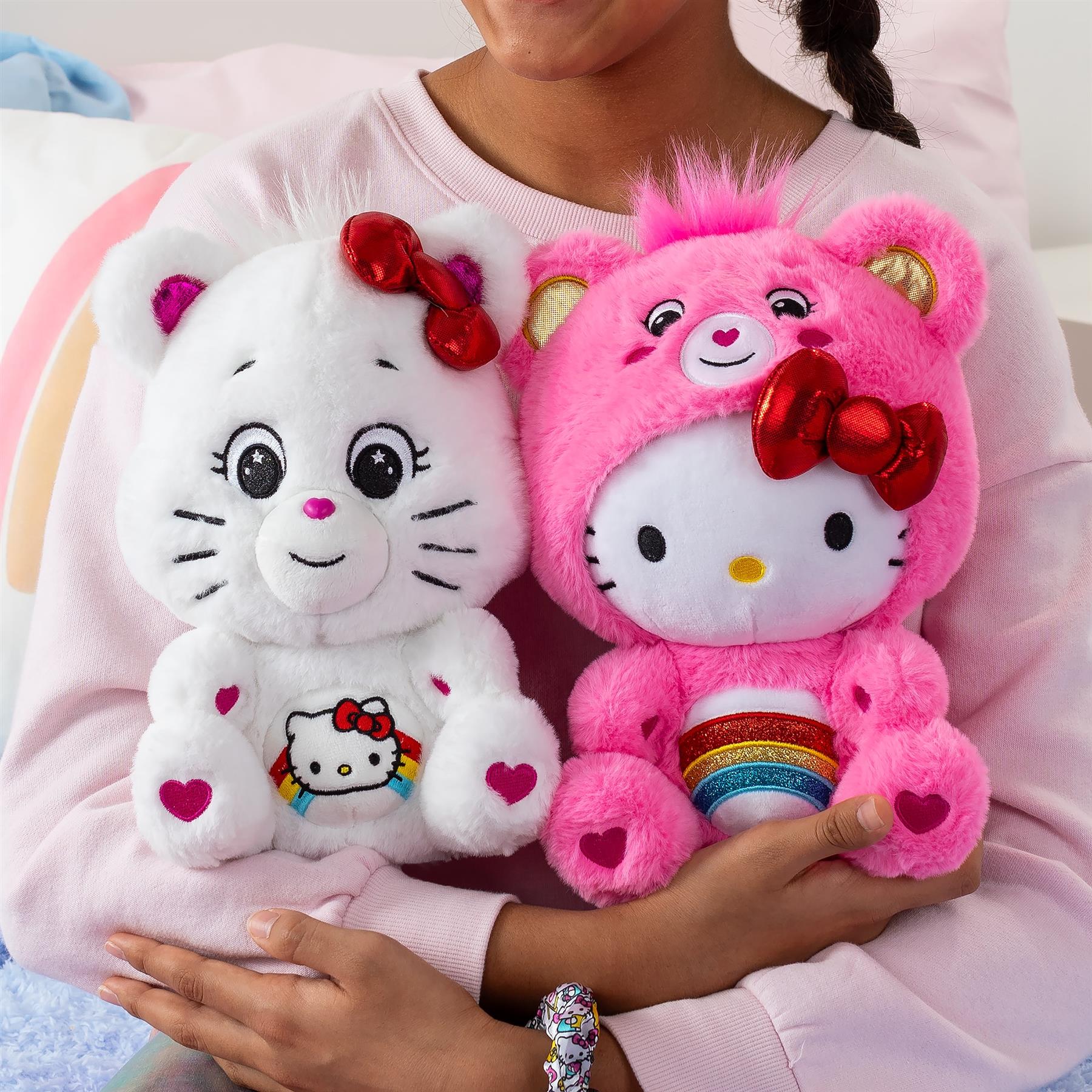 Care Bears x Hello Kitty Cheer Bear & Hello Kitty 2-Pack Plush Set 25cm