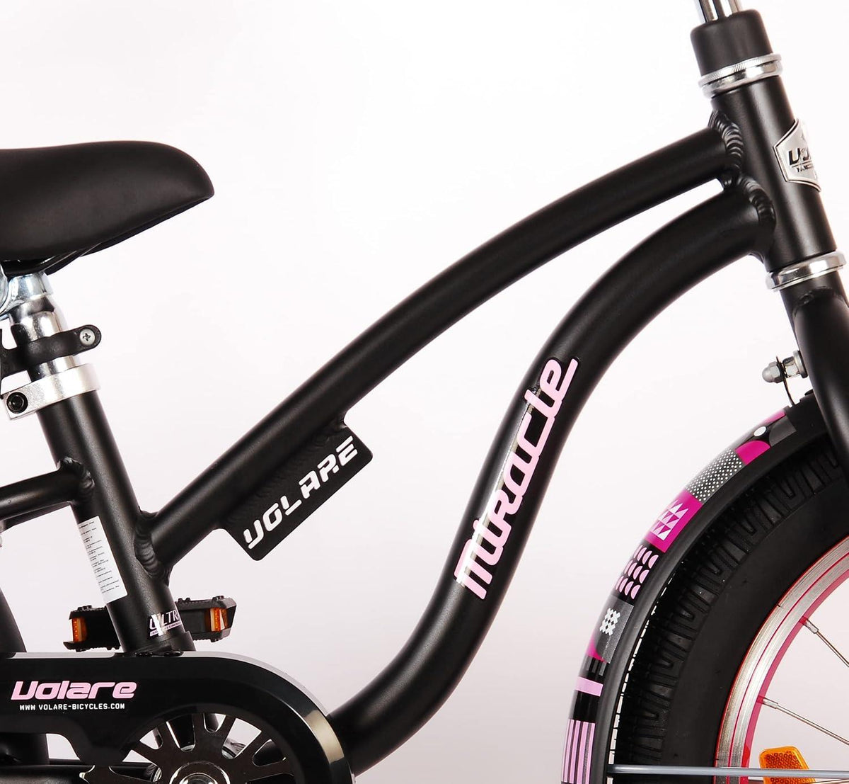 Volare Miracle Cruiser 16-Inch Girl's Bike - Matte Black