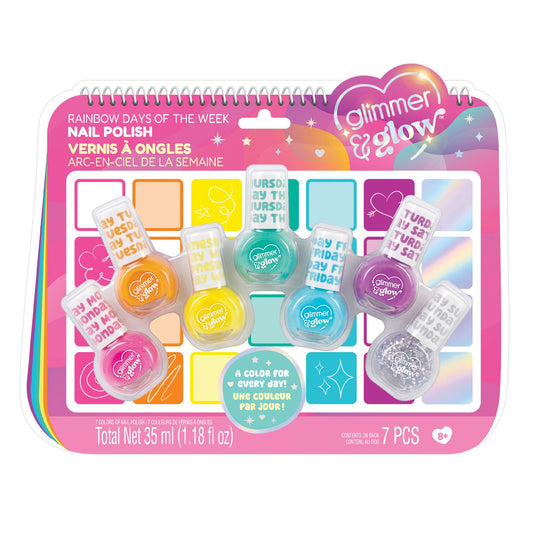 Make It Real Glimmer & Glow Rainbow Days of the Week Nail Polish