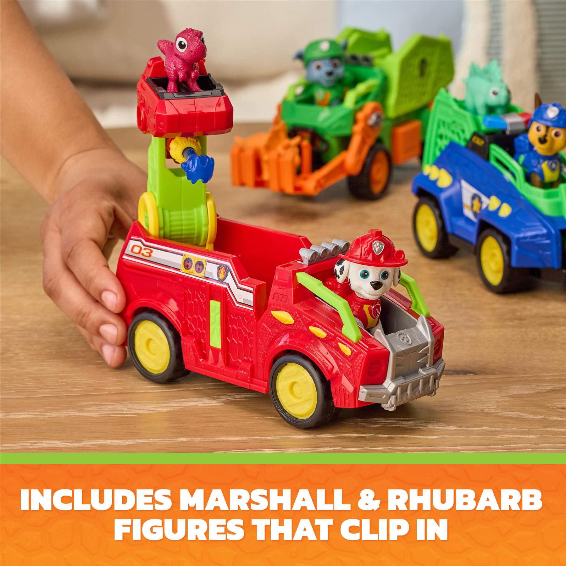 Paw Patrol Dino Themed Vehicle - Marshall