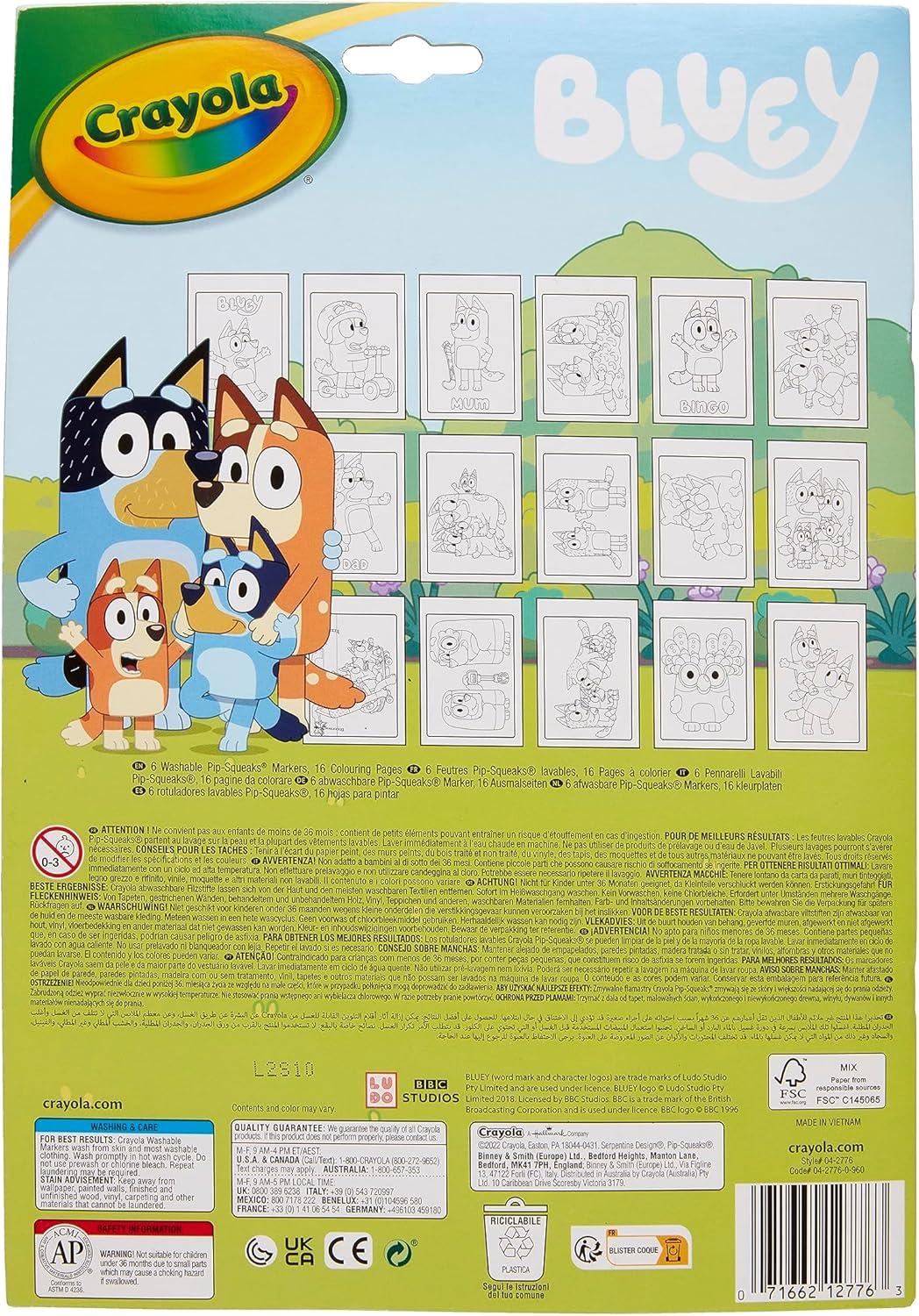 Crayola Colour by Numbers Colouring Book & Markers - Bluey