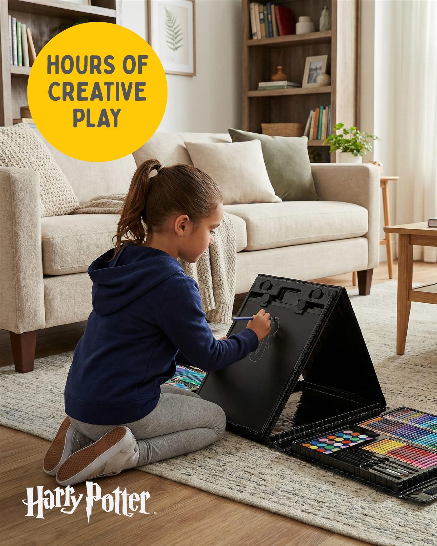 Harry Potter 169 piece Childrens Easel Set with Whiteboard, Chalkboard & Accessories