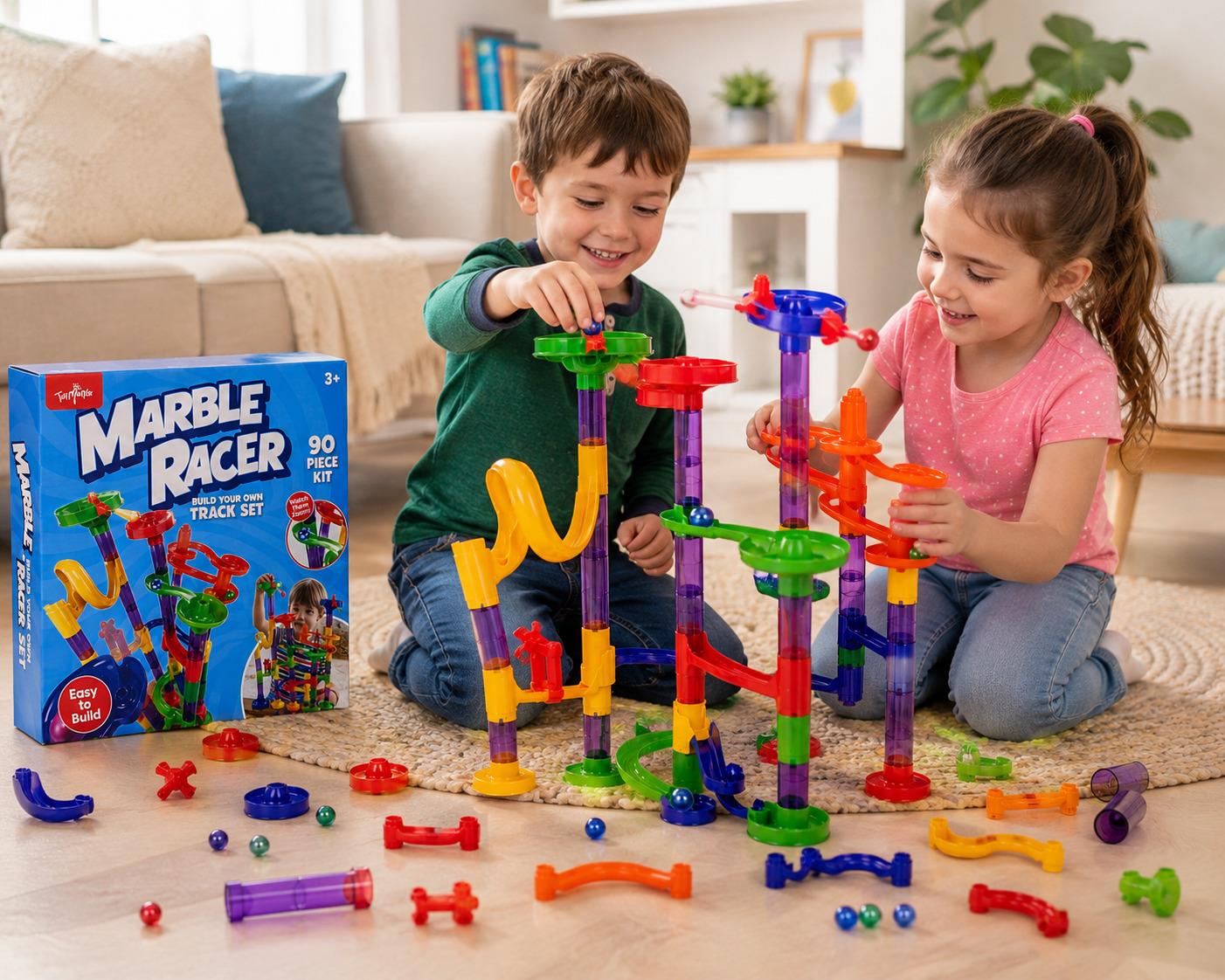 Toymania Marble Racer 90-Piece Track Set