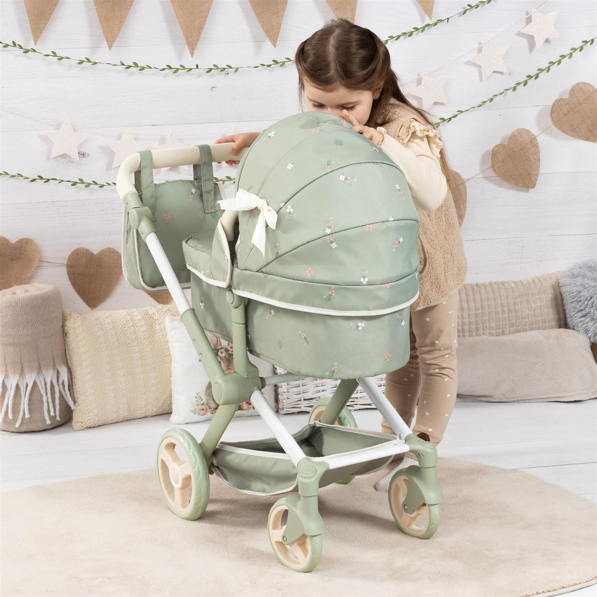 Bayer Xeo Doll Pram - Green