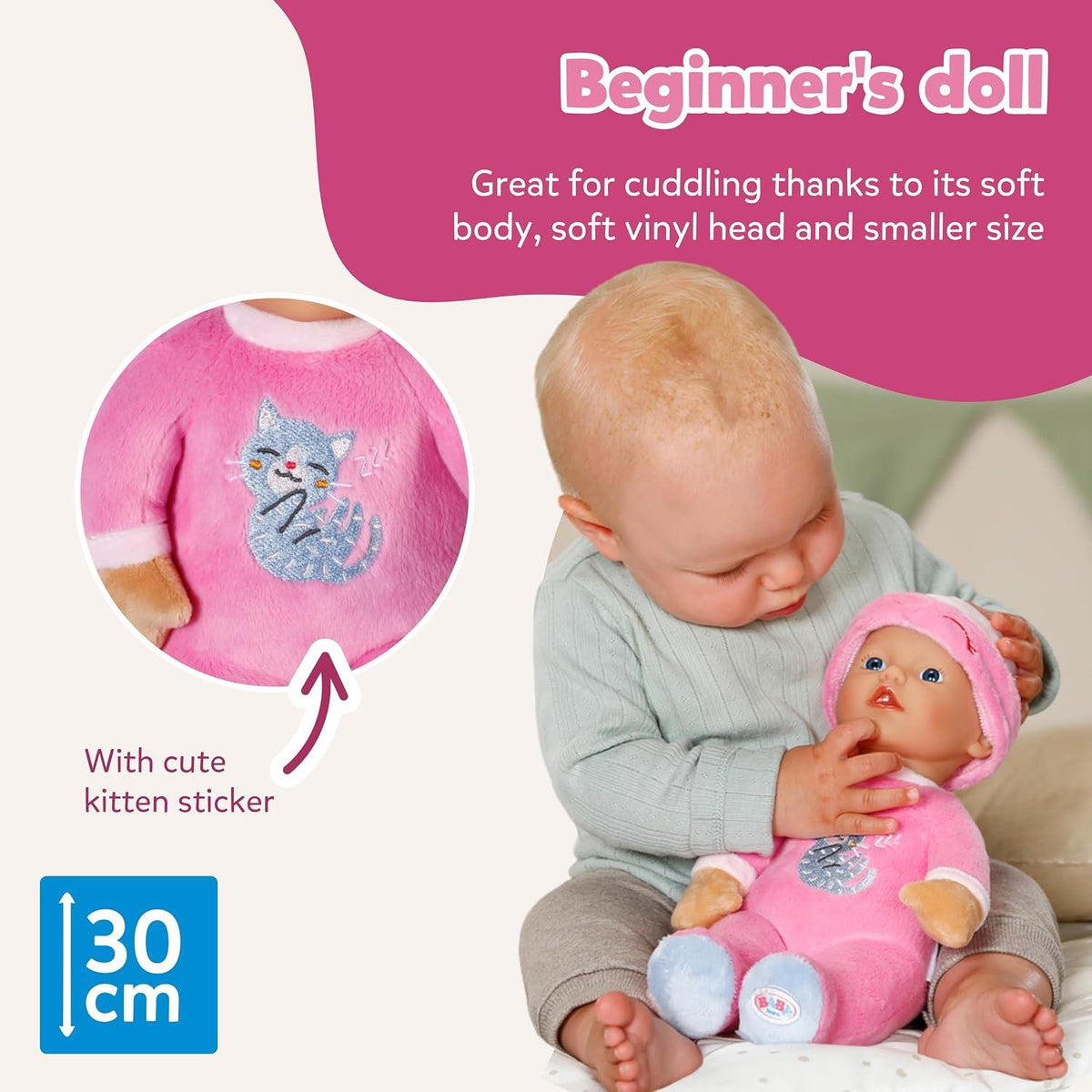 BABY born for Babies Sleepy 30cm Doll - Pink