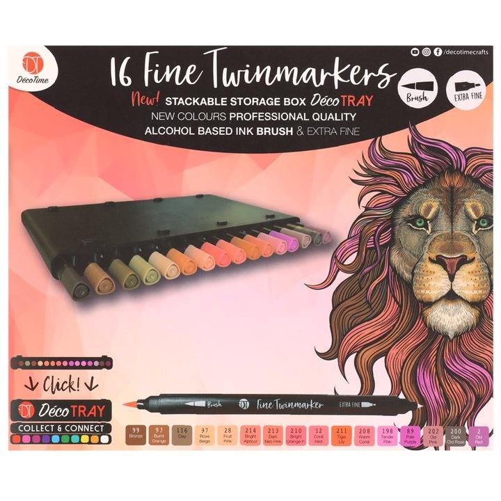 Deco Time 16 Fine Twinmarkers - Purple