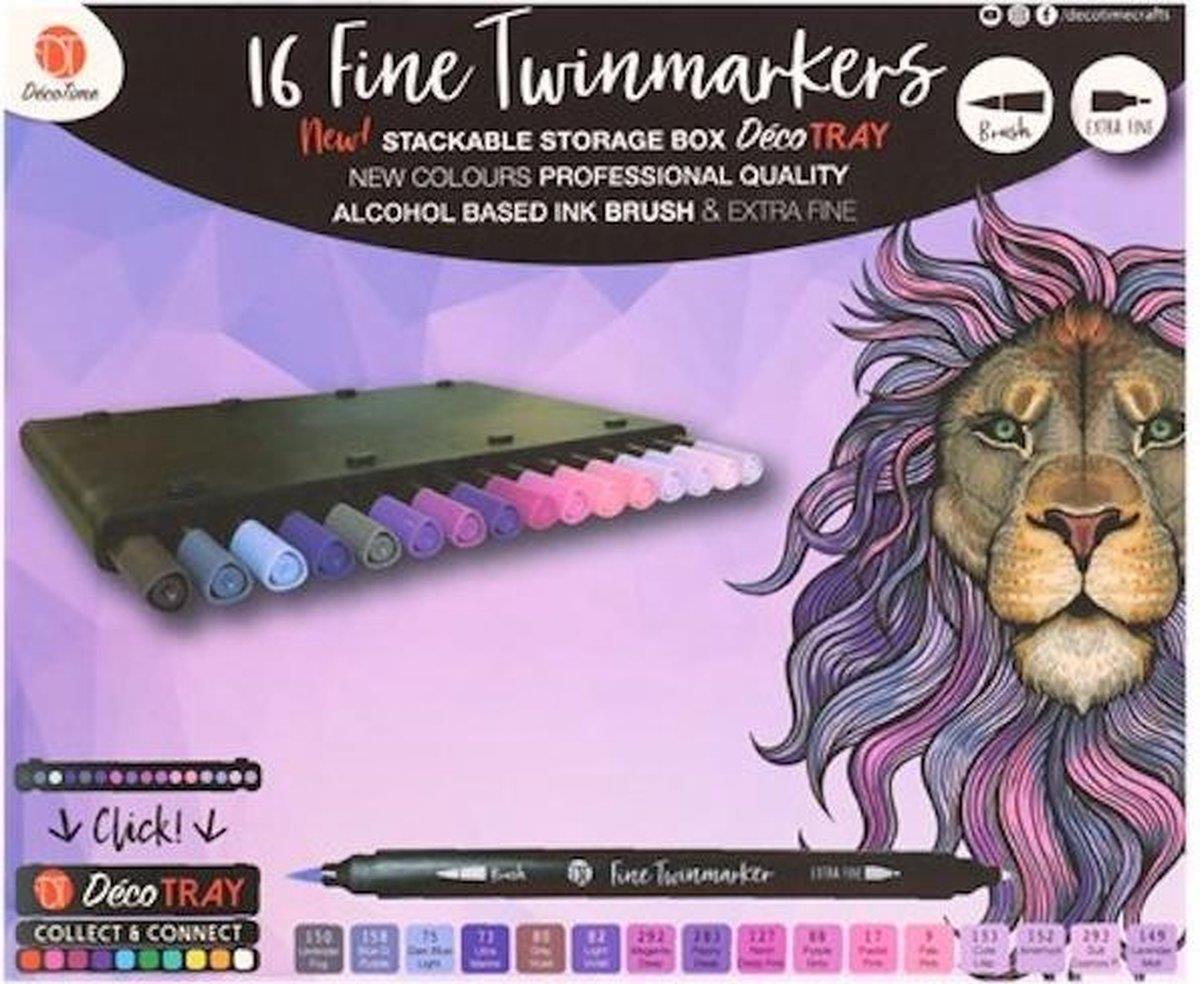 Deco Time 16 Fine Twinmarkers - Red
