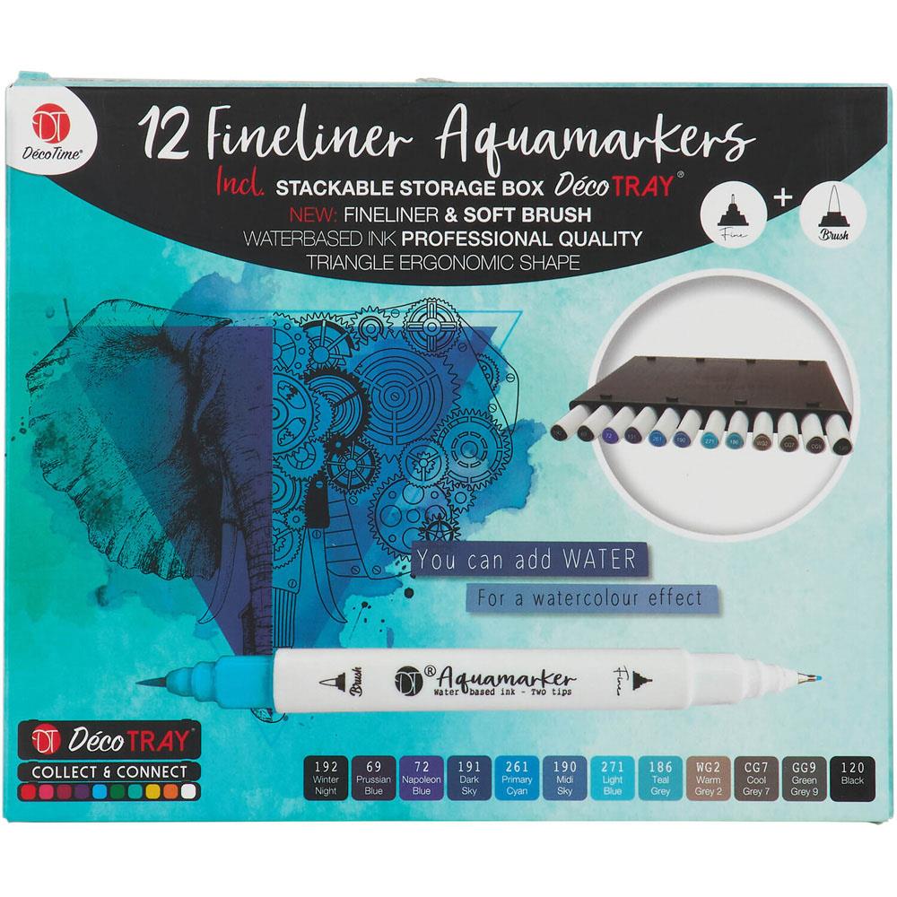 Deco Time Purple Fineliner Aquamarkers 12 Pack